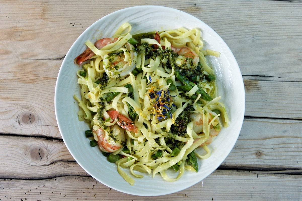 Tagliatelle con Scampi